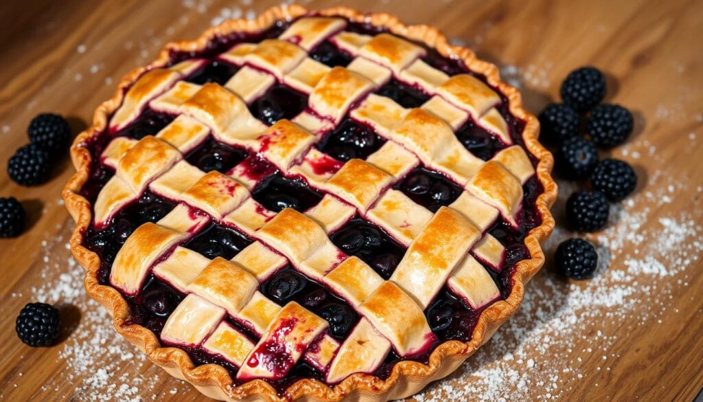 Lattice Top Blackberry Pie Crust Design