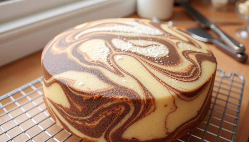 Moist Marble Cake Cooling Process