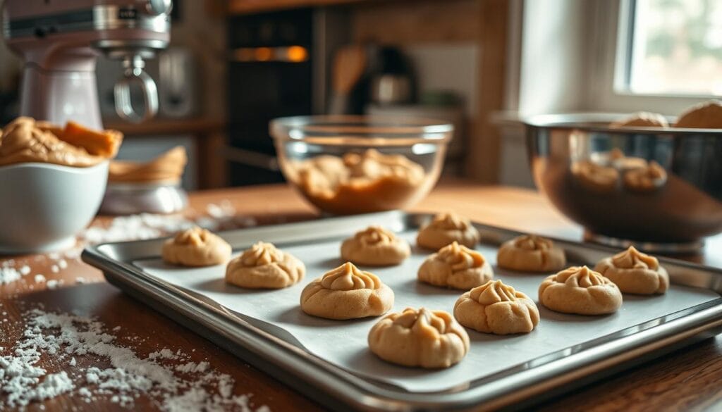 Quick Peanut Butter Cookies Baking Process