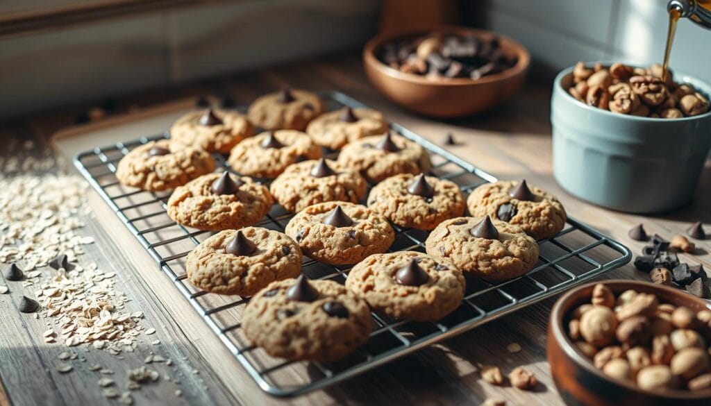 Vegan Oatmeal Chocolate Chip Cookies Cooling Technique