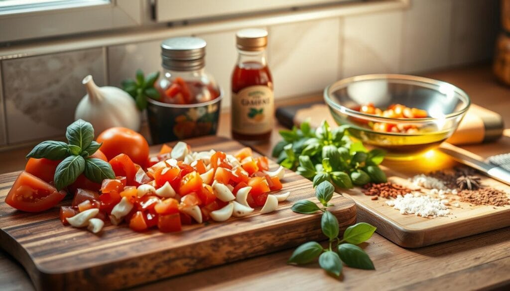 Flatbread Pizza Sauce Preparation